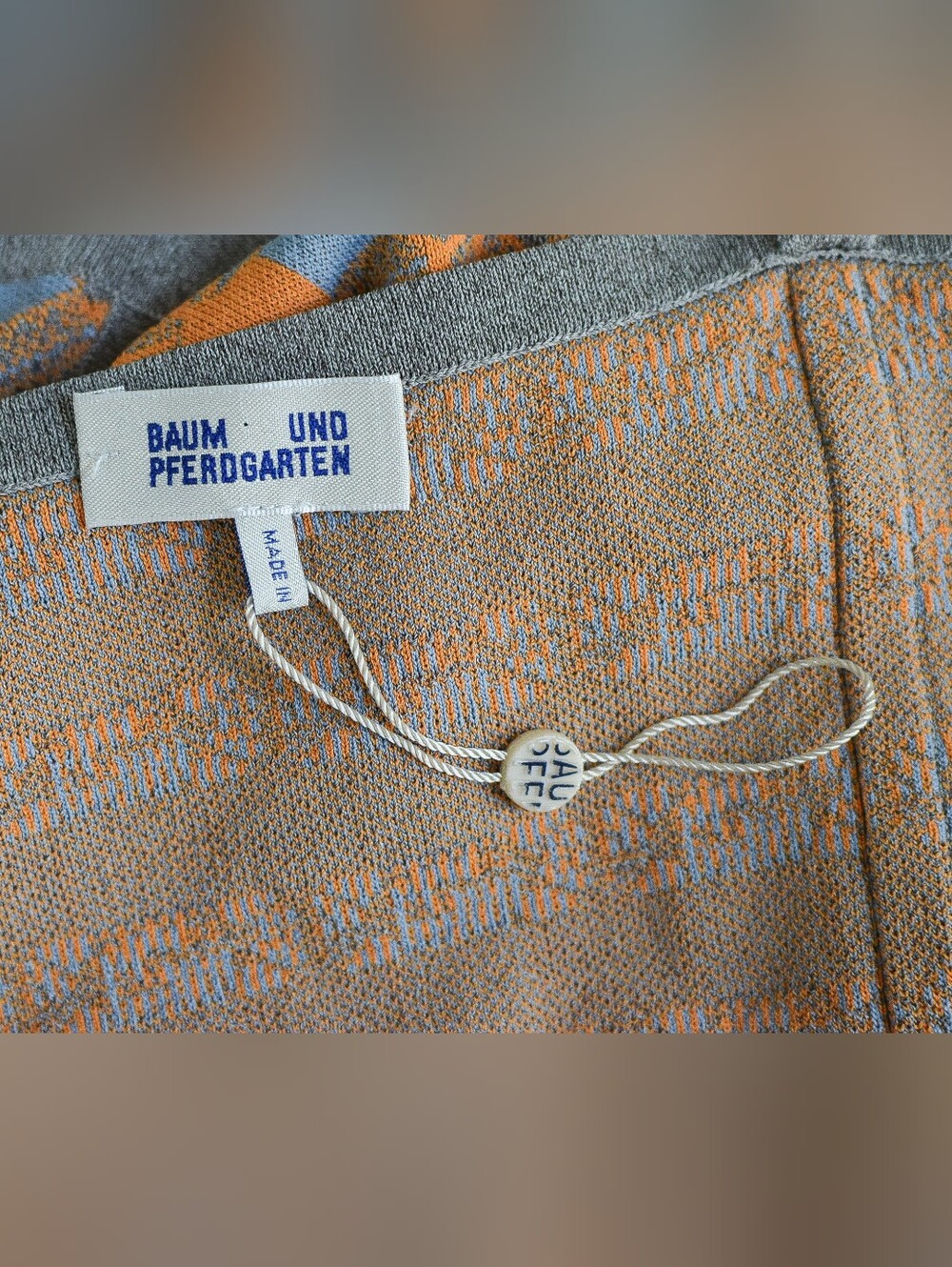 Baum und Pferdgarten Cypres Gingham Fringe Top Orange Gray Tank Size L Retro - Picture 9 of 10